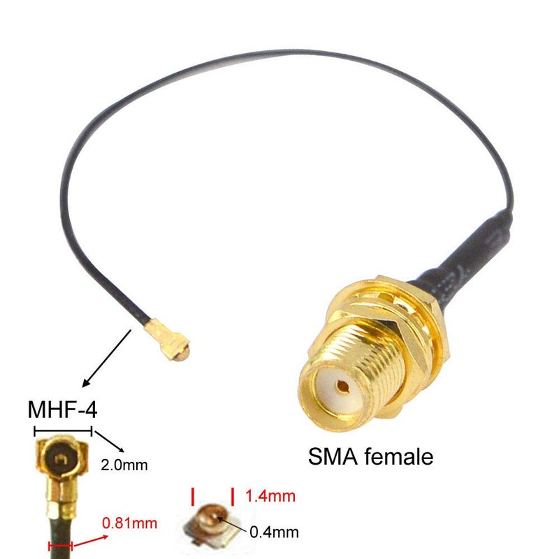 onelinkmore MHF4 to SMA M.2 NGFF SMA Female Bulkhead RF Pigtail WiFi Antenna Extension Cable for PCI WiFi Card Wireless Router M.2 Cards 0.81mm Pack of 2 (2 inch (5 cm)) - Image 2
